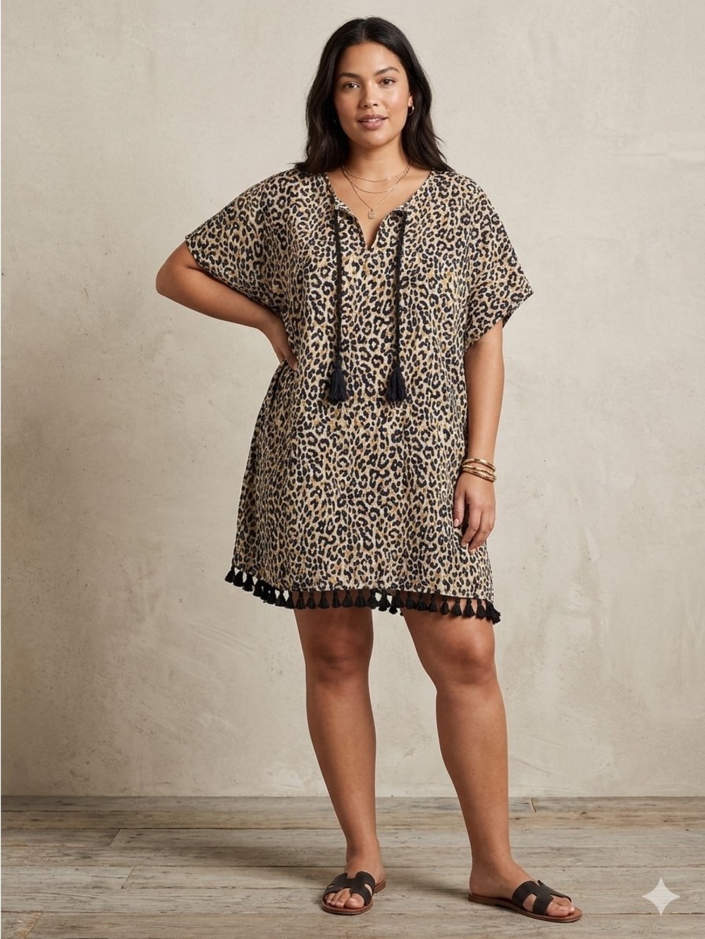J Crew Swim leopard print Cover Up Size 2X